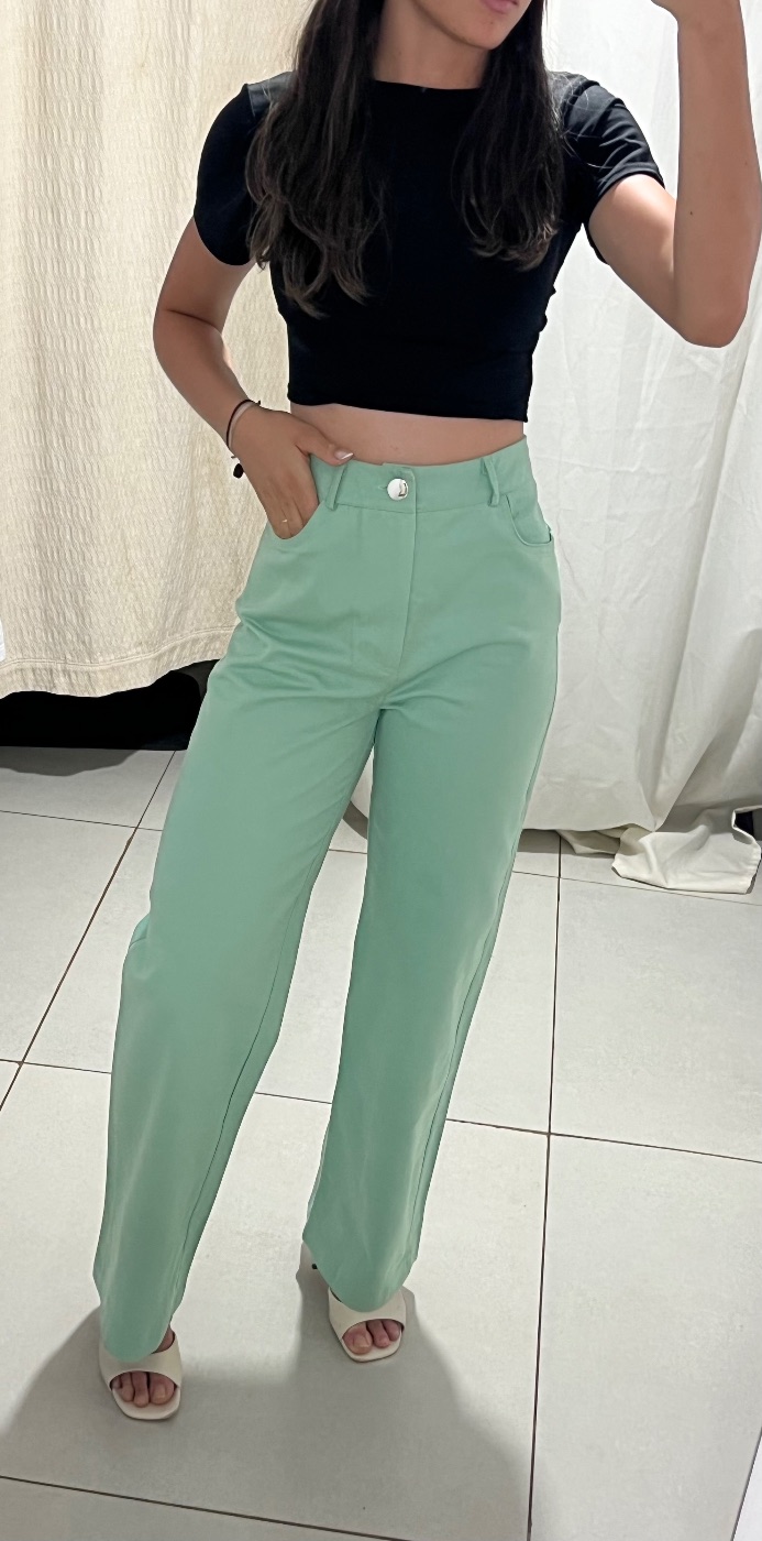 Calça Wide Leg Verde