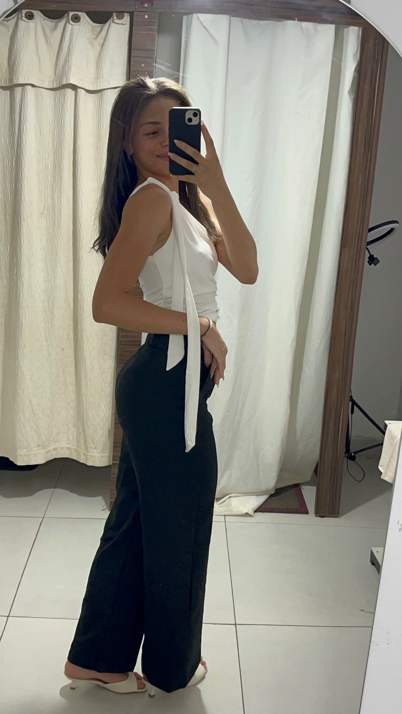 Calça Wide Leg de Alfaiataria Preta (foto 3)