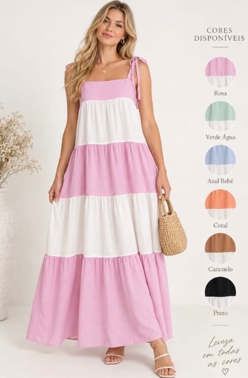 vestido na cor rosa