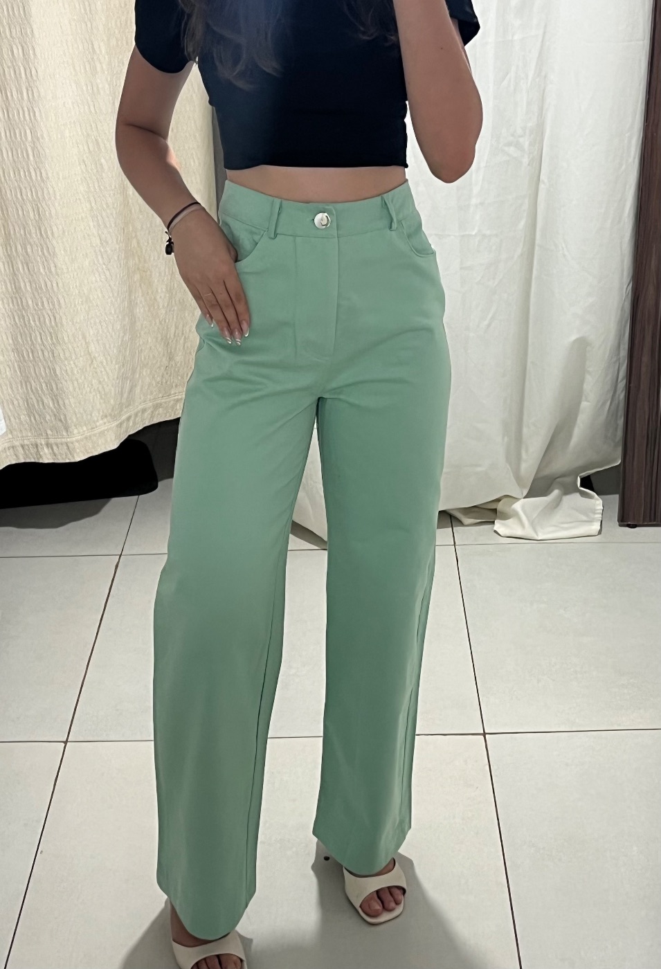 Calça Wide Leg Verde (foto 2)