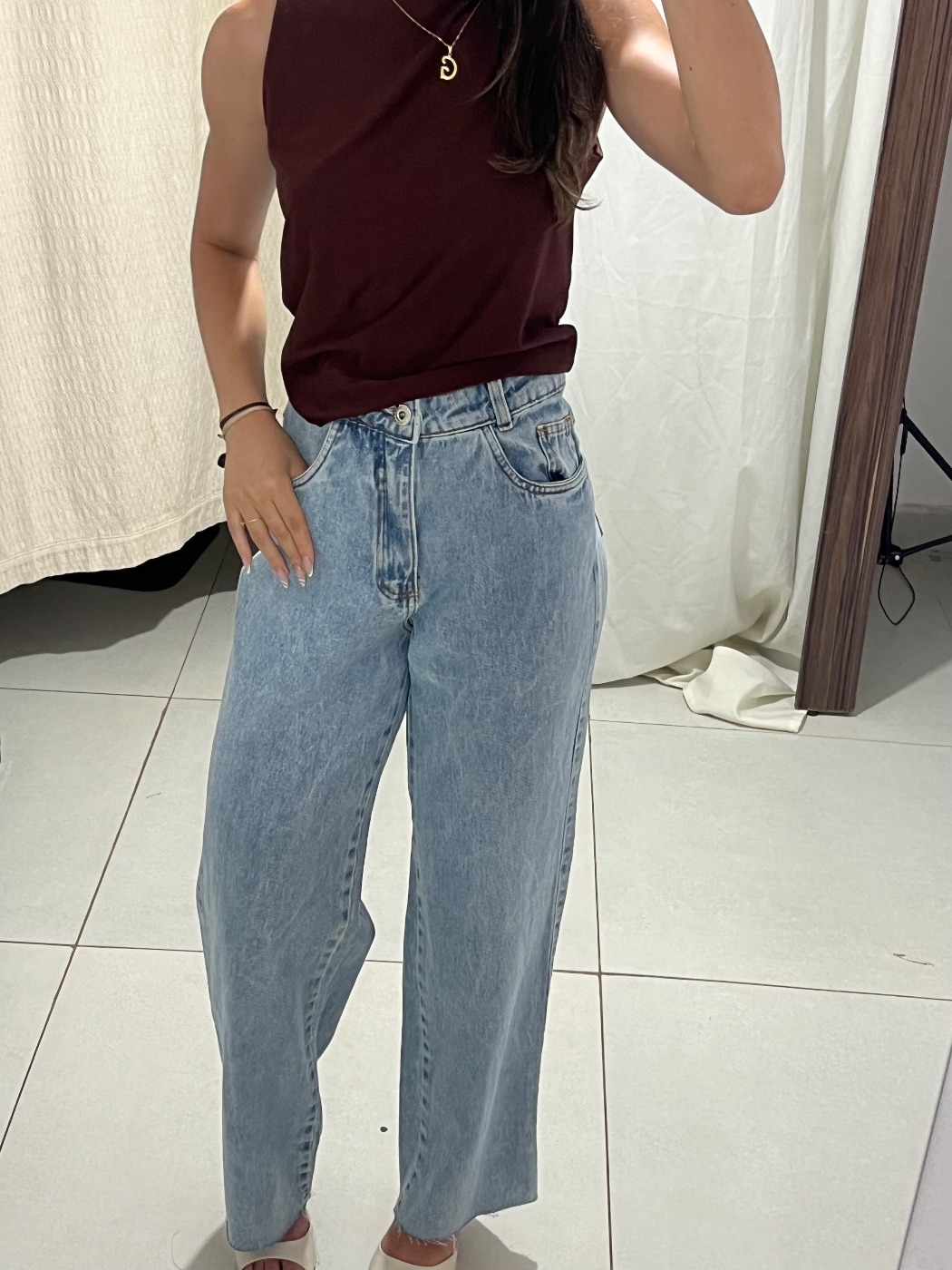 Calça Jeans Wide Leg Clássica (foto 2)